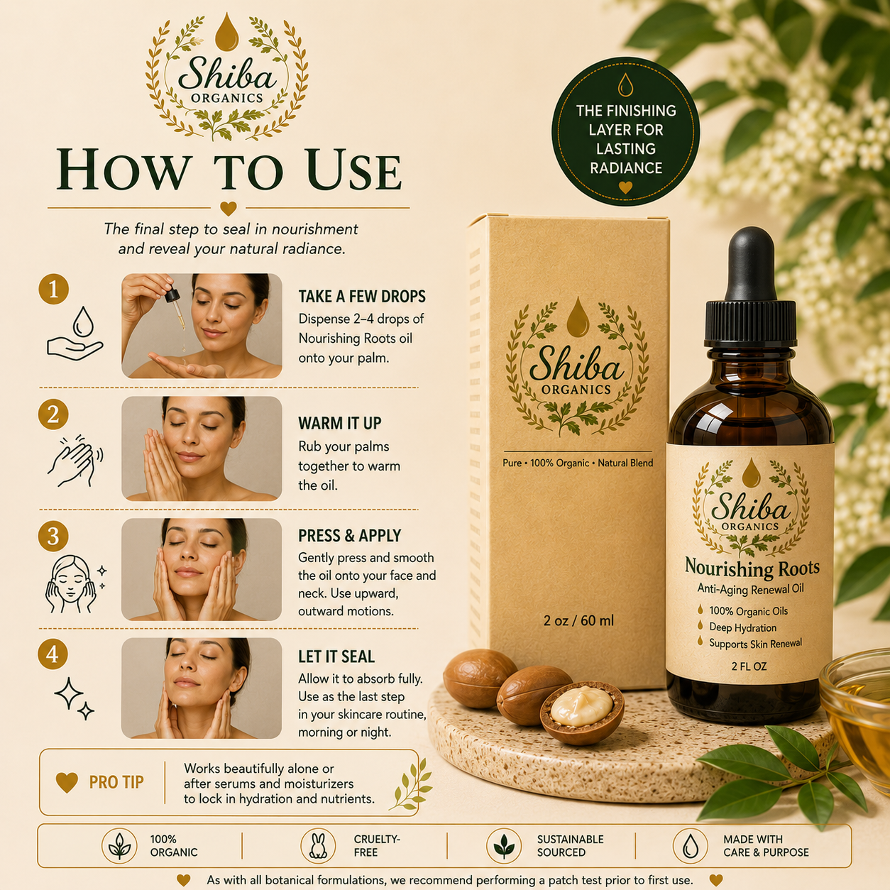 Nourishing Roots - Lightweight Facial Oil to Seal Hydration & Lock in Radiance
