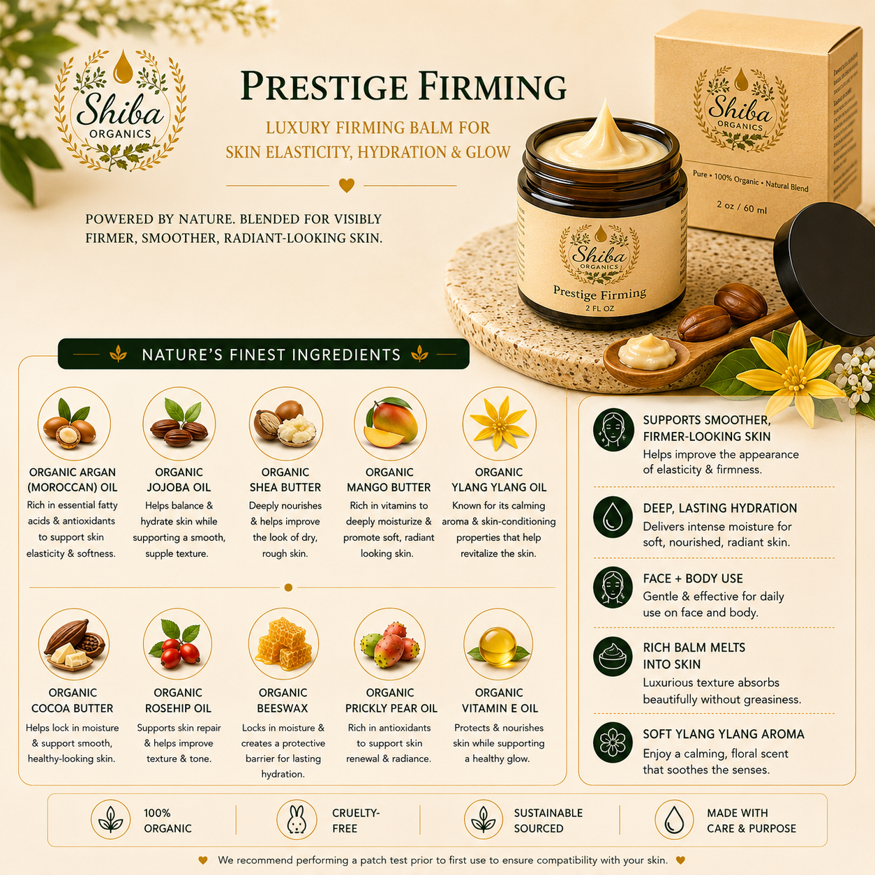 Prestige Firming -Luxury Firming Balm for Skin Elasticity, Hydration & Glow