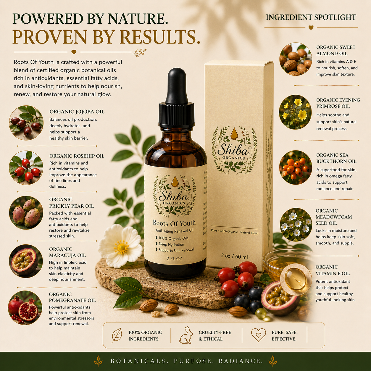 Roots of Youth - Botanical Facial Oil for Fine Lines, Firmness & Radiant Skin